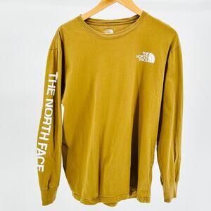 The North Face Khaki Brown Cotton Logo Long Sleeve Shirt
